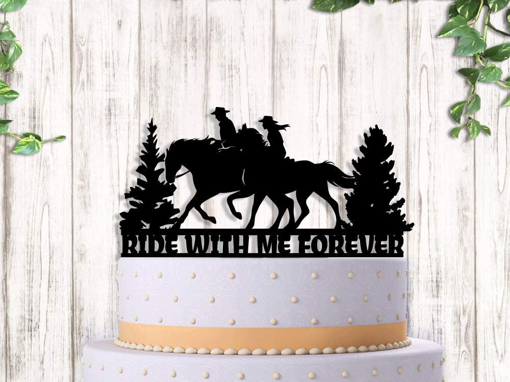 70 Off Cheap Cowboy And Cowgirl Horse Couple Ride With Me Forever Western Wedding Cake Topper Handmade Online Sale Www Seahorsesailingschool Com