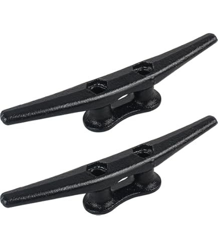 thumbnail image 2 of 4 Inch Black Cast Iron Dock Cleats - Marine Grade Boat Cleats (2, 5, Or 10 Pack) 2 of 4