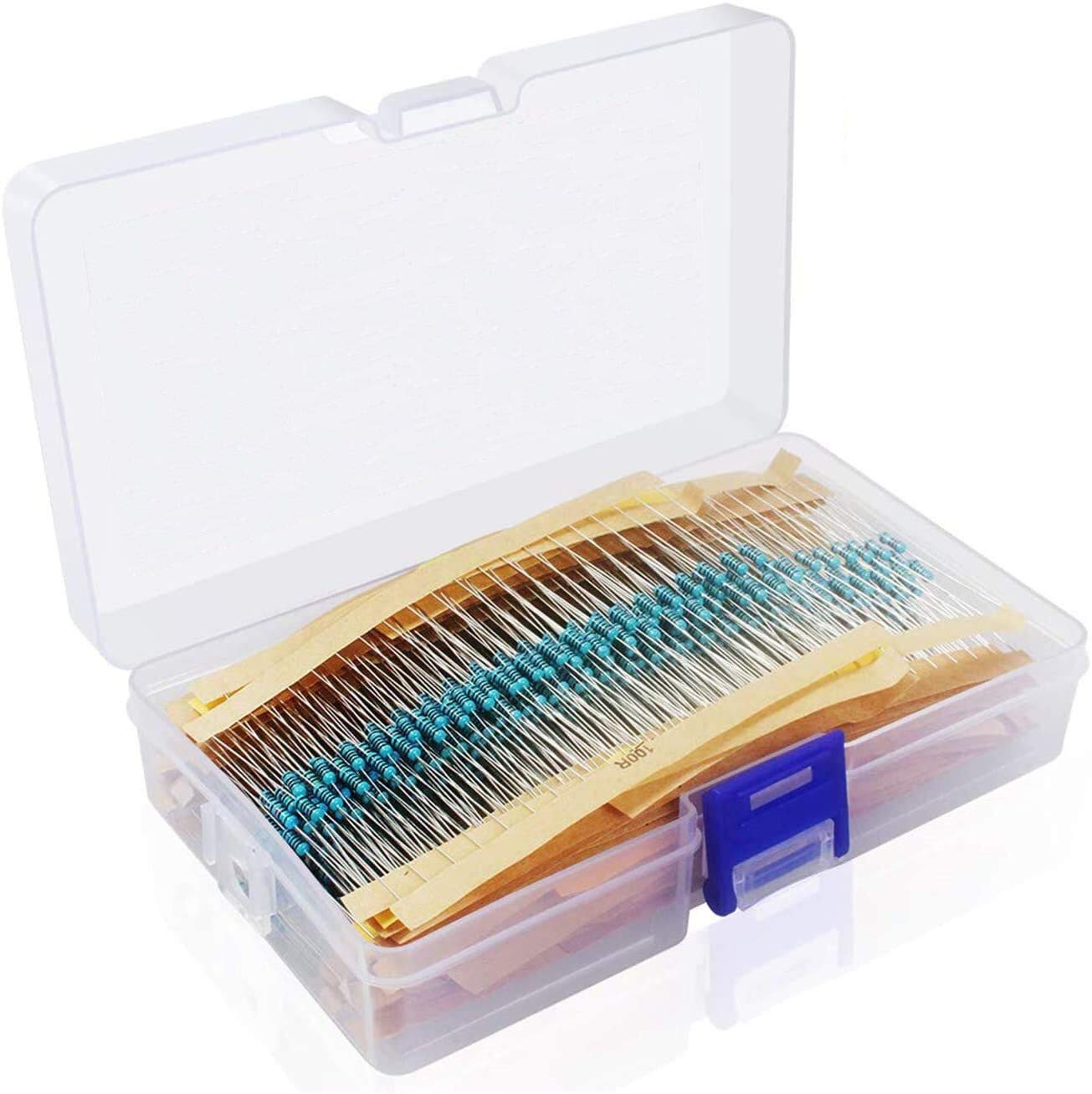 DollaTek 1000pcs 1% 1W Metal Film Resistor 100 Values Assorted Kit 1 ohm~1M ohm Range