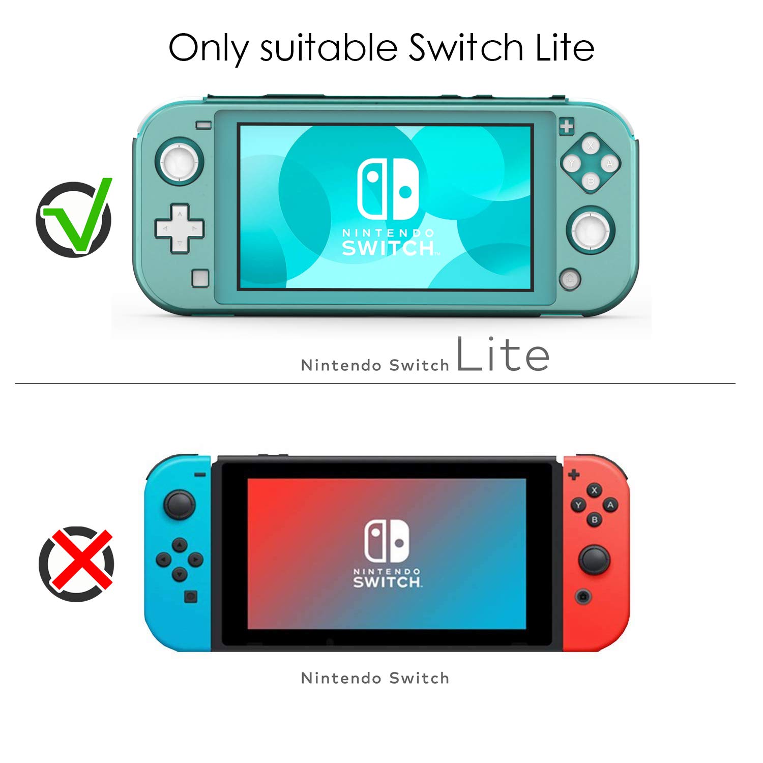 YCCSKY Case Cover for Nintendo Switch Lite 2019, Compact Ultra-Thin All-Round Crystal Protective Cover Case for Switch Lite (Clear Turquoise)
