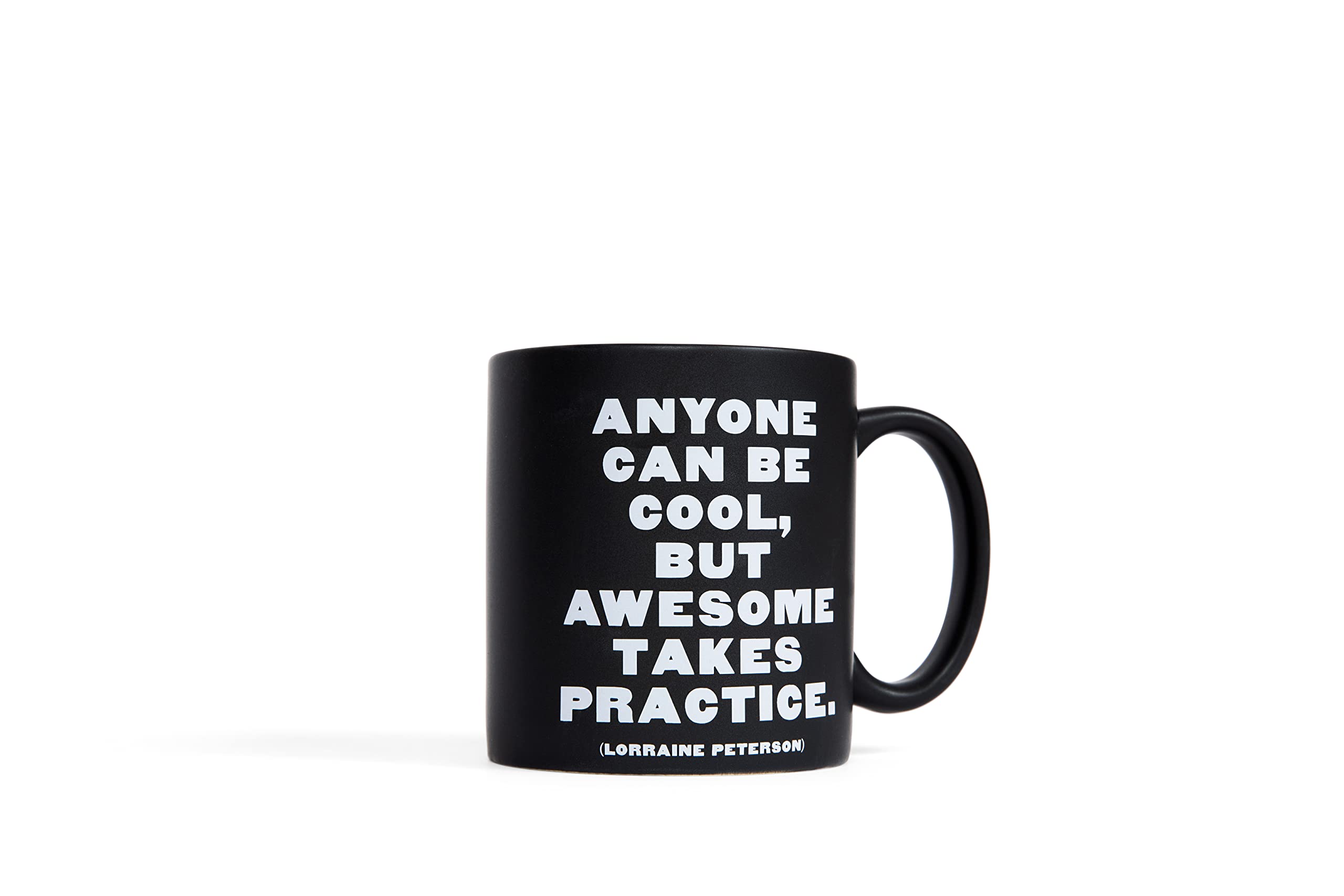 Quotable Black Ceramic Mug, 400 ml, Anyone Can Be Cool, Lorraine Peterson, Microwave and Dishwasher Safe — image 1