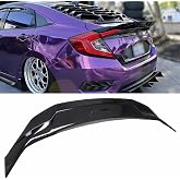 Rear Spoiler Fits 2016&ndash;2021 Honda Civic Sedan, Gloss Black | Duckbill Tail Trunk Wing Lip - Oasiland