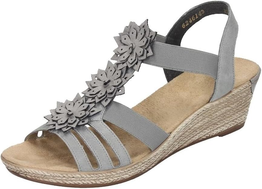 Amazon.com | Rieker Women's Sandals 62461-43 Fanni Grey | Sandals