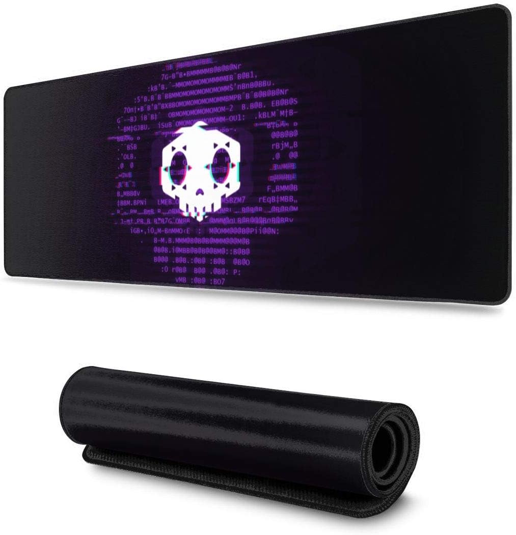 Large Gaming Mouse Pad - Overwatch Sombra Hacker Logo Mouse Pad, High Speed Tracking Surface Non-Slip Rubber Base Big Size Desk Mat 11.8x31.5 in