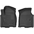 Husky Liners Weatherbeater Floor Mats | Fits 2019 - 2024 Chevrolet Silverado & GMC Sierra 1500]; 2020 - 2024 Silverado/Sierra 2500/3500 Crew Cab/Double Cab | Front Row, 2-pc Black - 13211