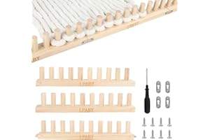LPABY 46” Chunky Blanket Loom Knitting Loom, Chunky Yarn Loom Wooden Peg, Hand Knitting Yarn Chunky Blanket Kit (46 inch)