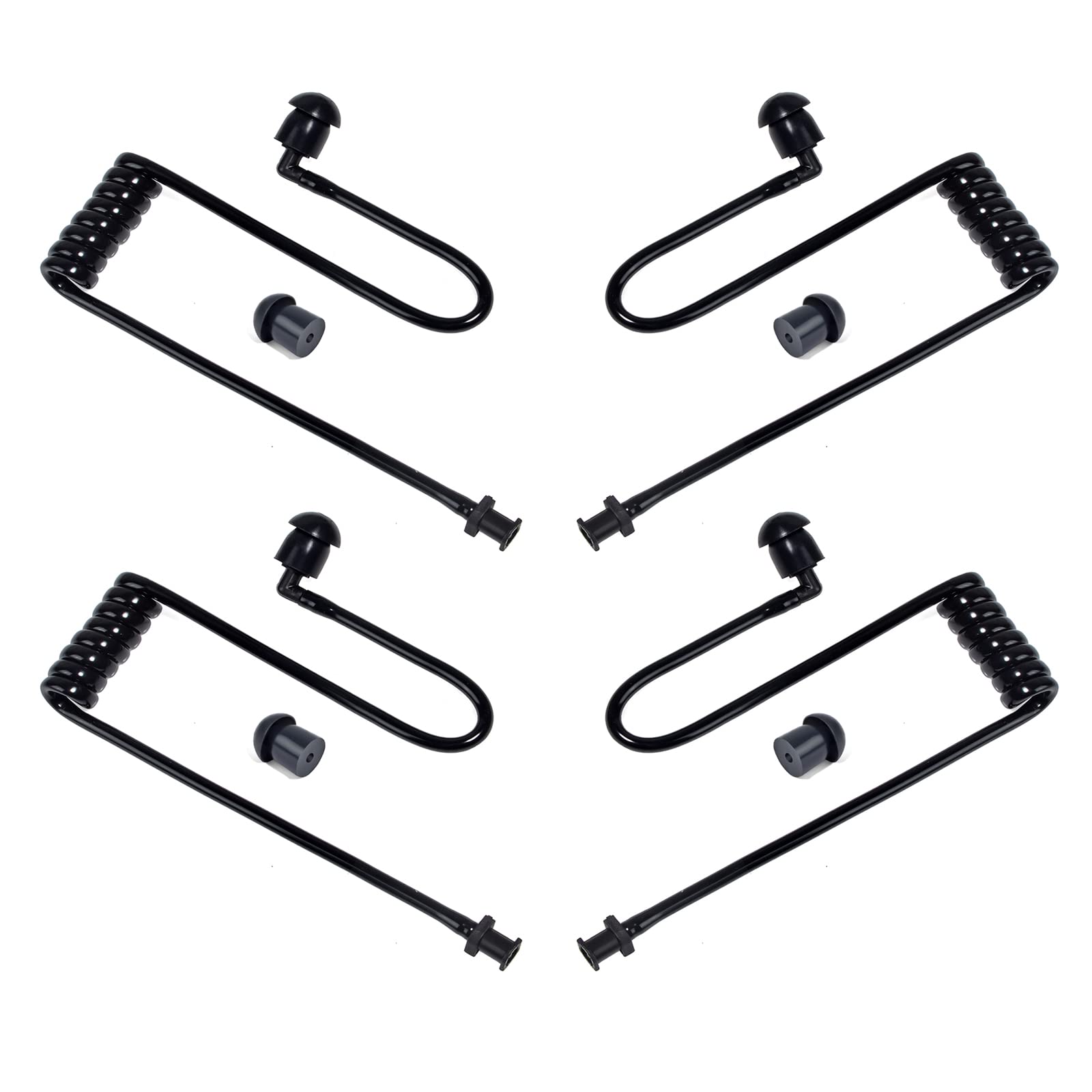 HYSHIKRA Replacement Covert Acoustic Air Coil Audio Tube Compatible with Motorola Kenwood Baofeng Walkie Talkie FBI Security Earpiece Headset (Black, 4 Pack)