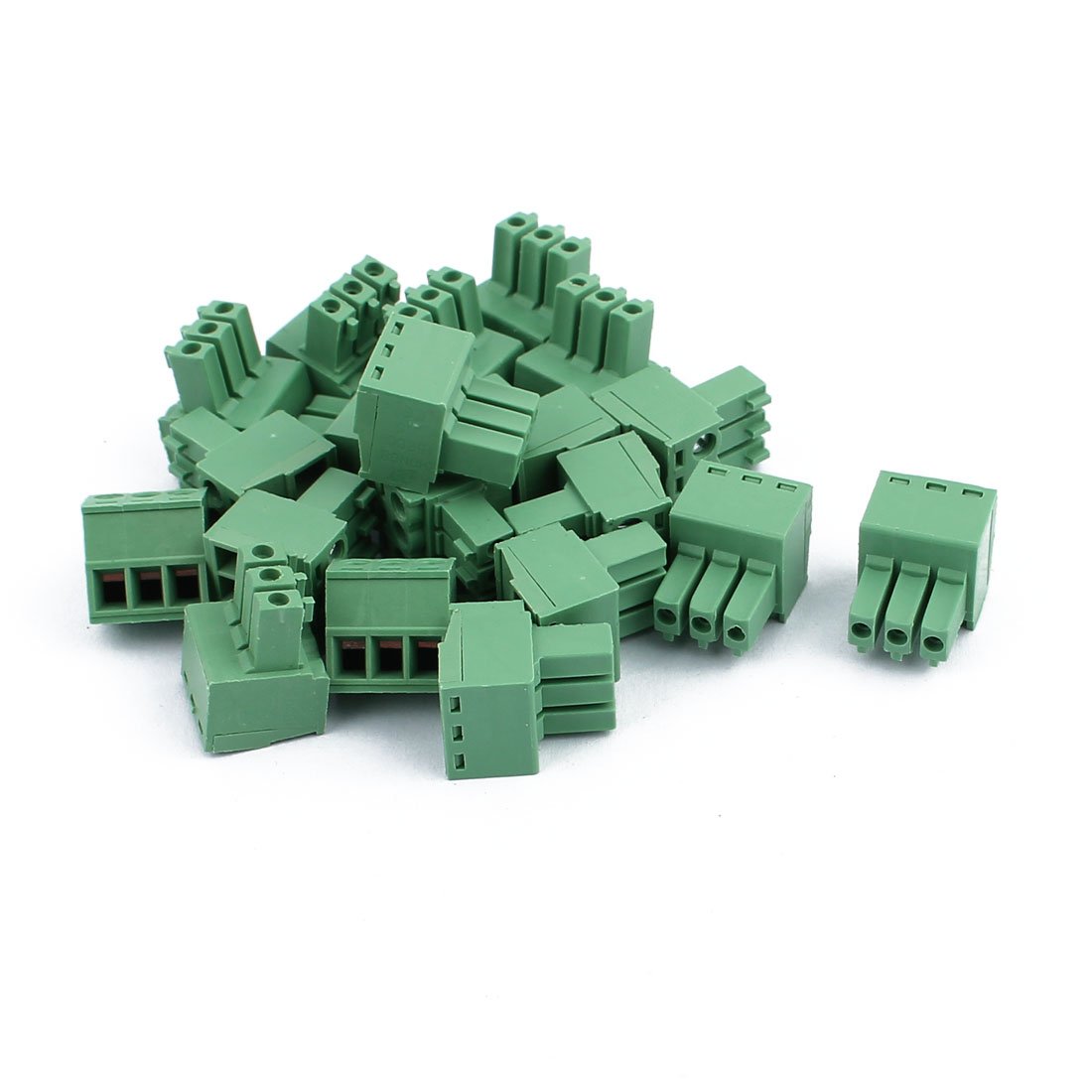 sourcingmap 20Pcs 300V KF2EDGK 3.5mm Pitch 3-Pin PCB Screw Terminal Block Connector