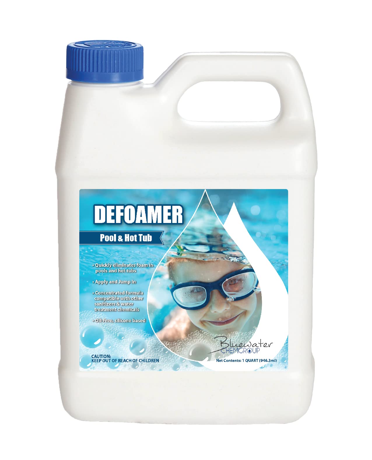 Bluewater Chemgroup Pool Defoamer - Quickly Takes Foam Down - 32 Ounce Quart