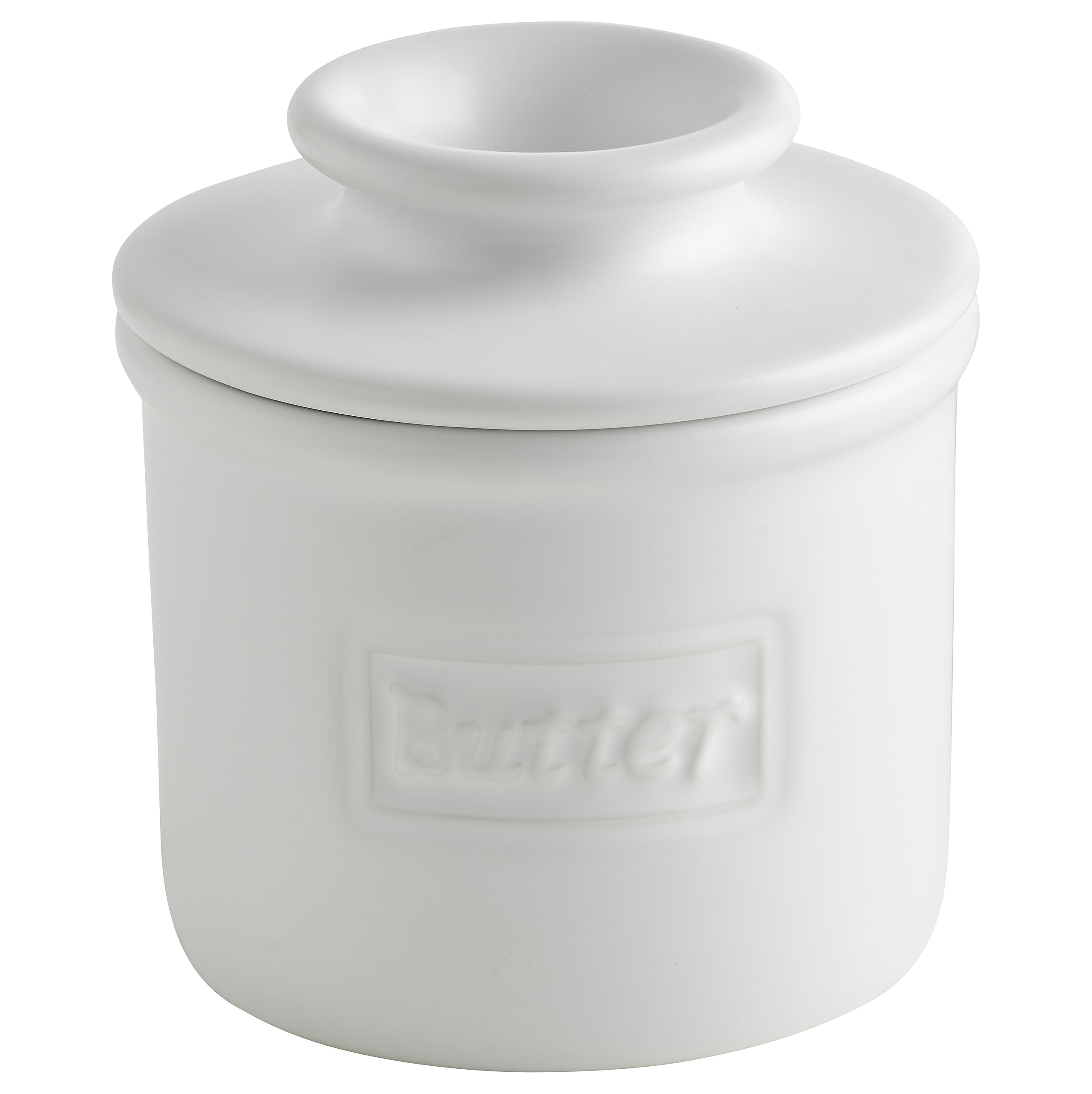 Butter Bell - The Original Butter Bell Crock by L Tremain, a Countertop French Ceramic Butter Dish Keeper for Spreadable Butter, Café Matte Collection, White