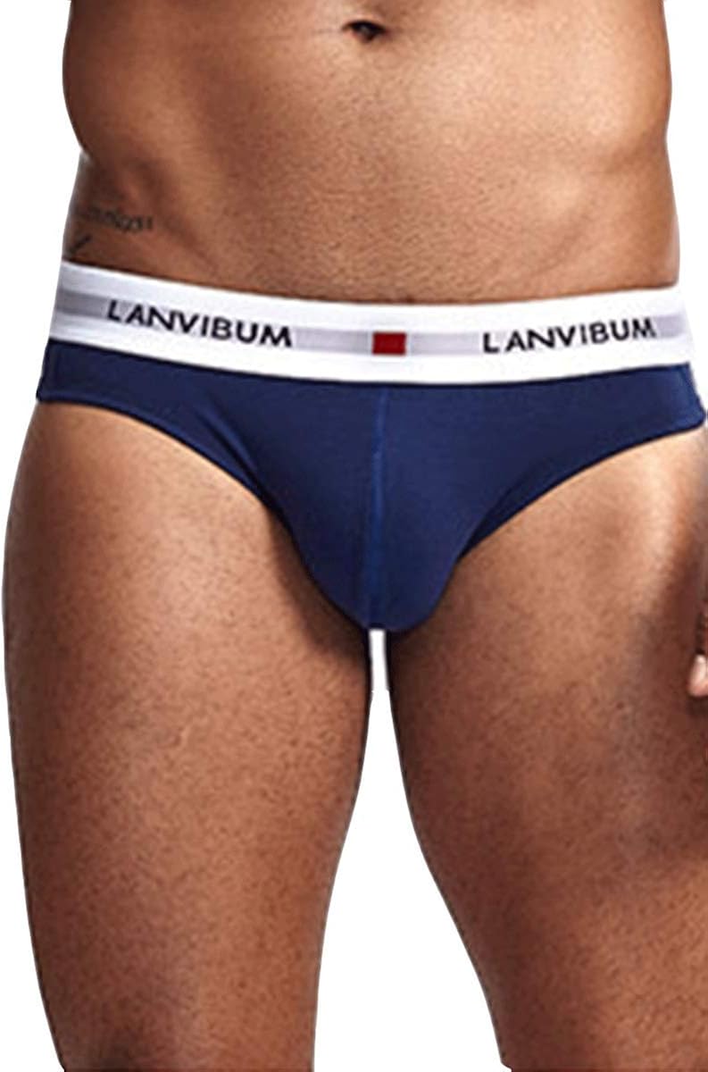 Men's No Fly Cotton Briefs Underwear Stretch 4 Packs Wide Letter