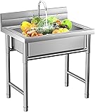 Stainless Steel Utility Sink Free Standing with