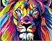 Komking DIY Paint by Numbers Kit for Adults Kids Beginner with Frame, DIY Canvas Painting by Numbers for Home Decoration, Colorful Lion 16x20inch