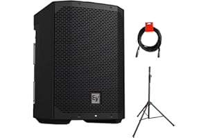 Electro-Voice EVERSE 8 8" 2-Way Battery Powered Loudspeaker with Bluetooth (Black) Bundle with Auray Steel Speaker Stand and XLR-XLR Cable