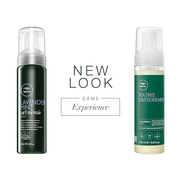 TEA TREE LAVENDER MINT CURL REFRESH FOAM, HAIR MOUSSE, FOR COARSE, CURLY + DRY HAIR, 6.8 FL. OZ.