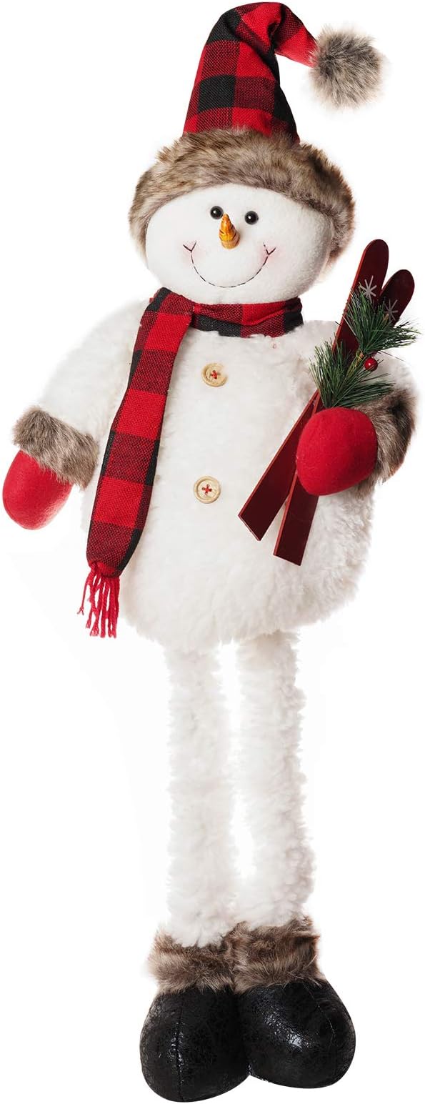 ALLYORS Handmade 29 inch Christmas Standing Plush Snowman