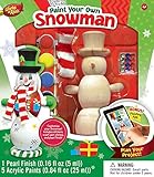 MasterPieces Works of Ahhh Christmas Real Wood Large Acrylic Paint Kits, Winter Snowman Figurine, For Ages 4+