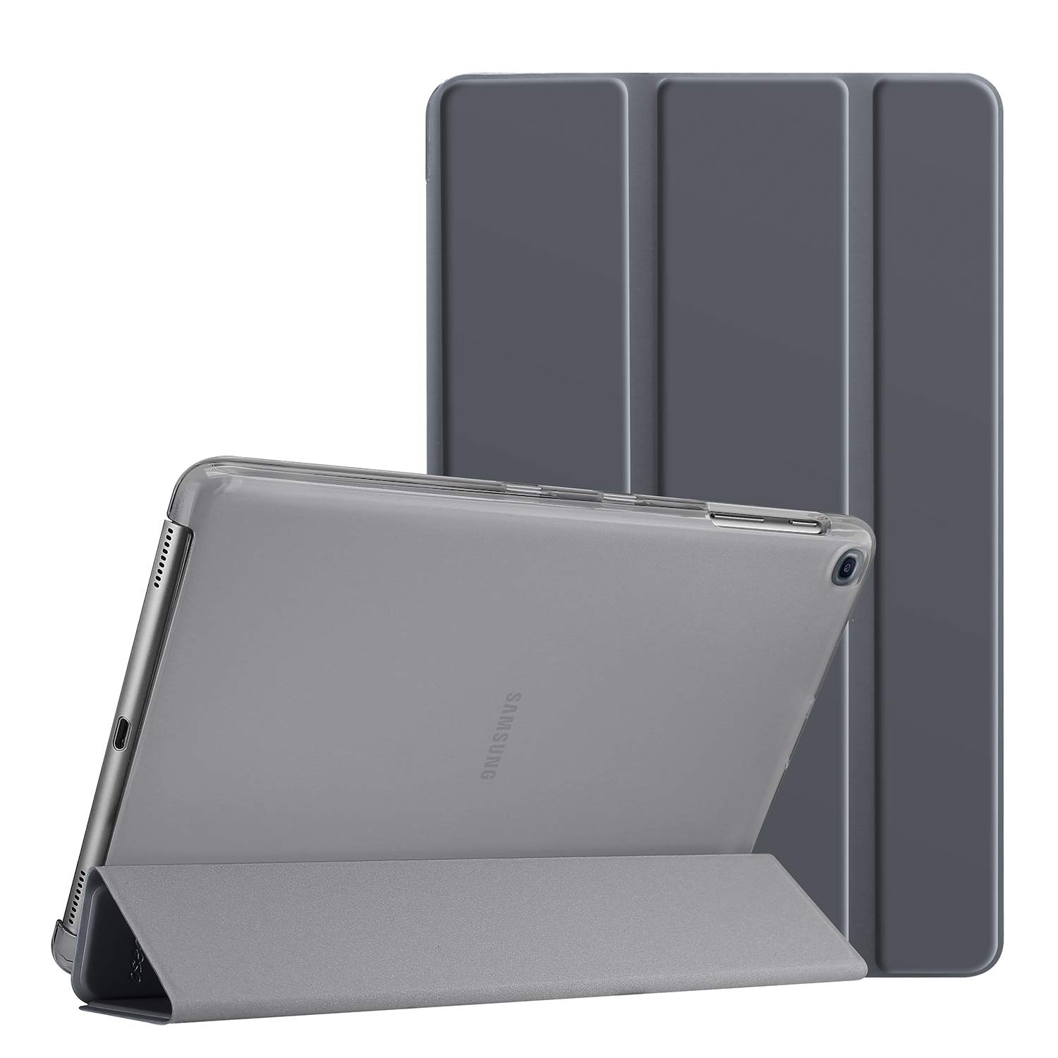 ProCase Cover for Galaxy Tab A 10.1 2019 Case(SM-T510/SM-T515/SM-T517), Ultra Slim Light Smart Folio Cover Stand Case Book Cover with Translucent Frosted Back -Grey