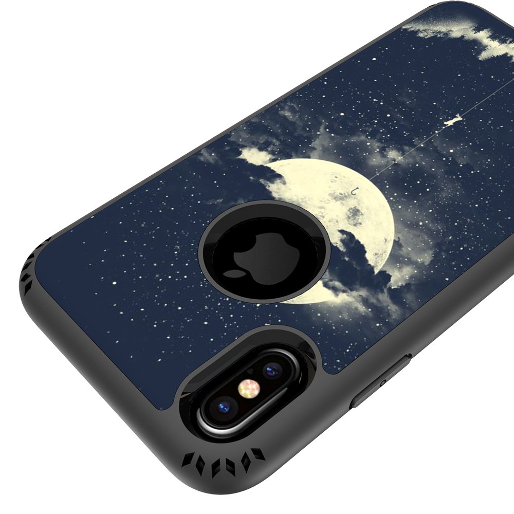 iPhone X Case, MagicSky Shockproof Slim Corner Protection with Resilient Shock Absorption Rubber Protective Case Cover for Apple iPhoneX - Night Sky