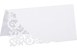 PATIKIL Table Name Place Cards,50Pcs 3.9 x 3.9inch Favor Decor Hollow Design Seat Blank Card for Wedding Party Seating Place 