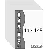 Somime 100 Pack Backing Boards, 11x14 Uncut White Mat Boards, Acid-Free Backerboards for Art Prints, Ideal for Photos, Pictures, Prints, and Frames