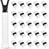 Mindow 26 Pieces Tennis Racket Grip Tape, Tennis Racquet Grip Tape for Anti-Slip and Sweat Absorbent Overgrips, Comfortable Handle Precut Racquet Wrap for Tennis/Badminton/Pickleball (White)