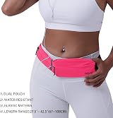 Eono Water Resistant Running Belt Pink Adjustable Waist Pack Large Capacity view 4