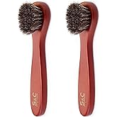 Premium Shoe Polish Brush Set - Horse Hair Brushes, Shoe Polish Applicator for Leather Footwear - Shoe Brushes for Cream & Polish - Made of White Horse Hair & Lotus Wood Handle