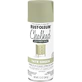 Rust-Oleum Chalked All-in-One Ultra Matte Tate Green Spray Paint | Furniture Paint, One Coat Coverage, No Primer Required, Easy To Use, Fast Drying, Low Odor, Multi Surface, Indoor Use, 12 oz