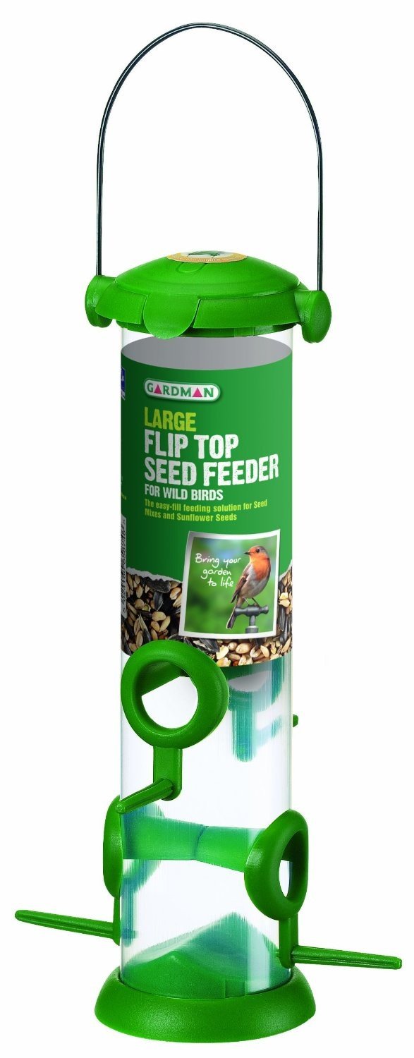 Gardman A01235 Flip Top Seed Feeder Bird, Green, 10 x 10 x 15 cm โ image 1