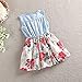 Girls Dress, Princess Dresses Sleeveless Denim Tops Floral Tutu Skirts (1-2 Years)