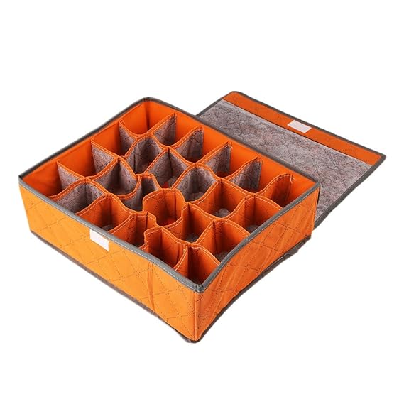 Kicode Plegable AntiMicrobico Nonwoven Ropa Interior Corbatas Cajón de Calcetines Organizadores de Armario Cajas de Almacenamiento Color Aleatorio