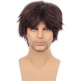 WAVELNM Kids Short Brown Wig Boys Brown Wigs Short Straight Wig for Boys Child Daily Halloween Costume Synthetic Wigs