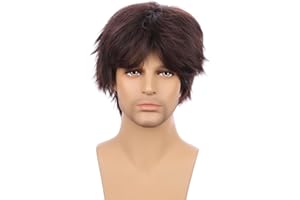 WAVELNM Kids Short Brown Wig Boys Brown Wigs Short Straight Wig for Boys Child Daily Halloween Costume Synthetic Wigs