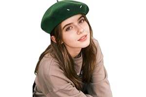 Clakllie Women Beret Hat Warm Artist Painter Hats Winter Wool Blend Berets Solid Color Classic French Style Beret Beanie
