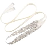 Jovbridsea Crystal Wedding Sash Belt with Rhinestone Bridal Belt Handmade Bridesmaid Belts for Dress