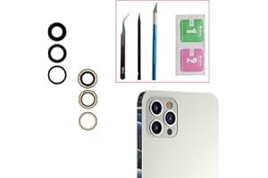 PCTC 3 Pcs/Set Rear Camera Lens Replacement for iPhone 12 Pro Max(6.7 Inch), Anti-Lens Scratch & Waterproof, Back Glass Camera Lens Cover Replacement with Pre-Installed Adhesive + Repair Tool Kit
