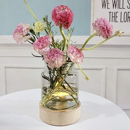 Mj Premier Glass Vase Led Vase Base Light Hand Blown Glass Jar