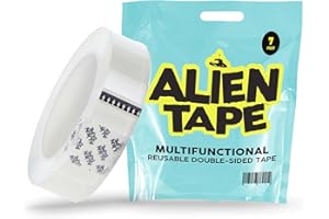 ALIEN TAPE Heavy Duty Double Sided Tape, Nano Tape, Feet Clear Adhesive Tape for Poster Photo Wall Decor As Seen on TV, (1 Roll - 7 Feet)