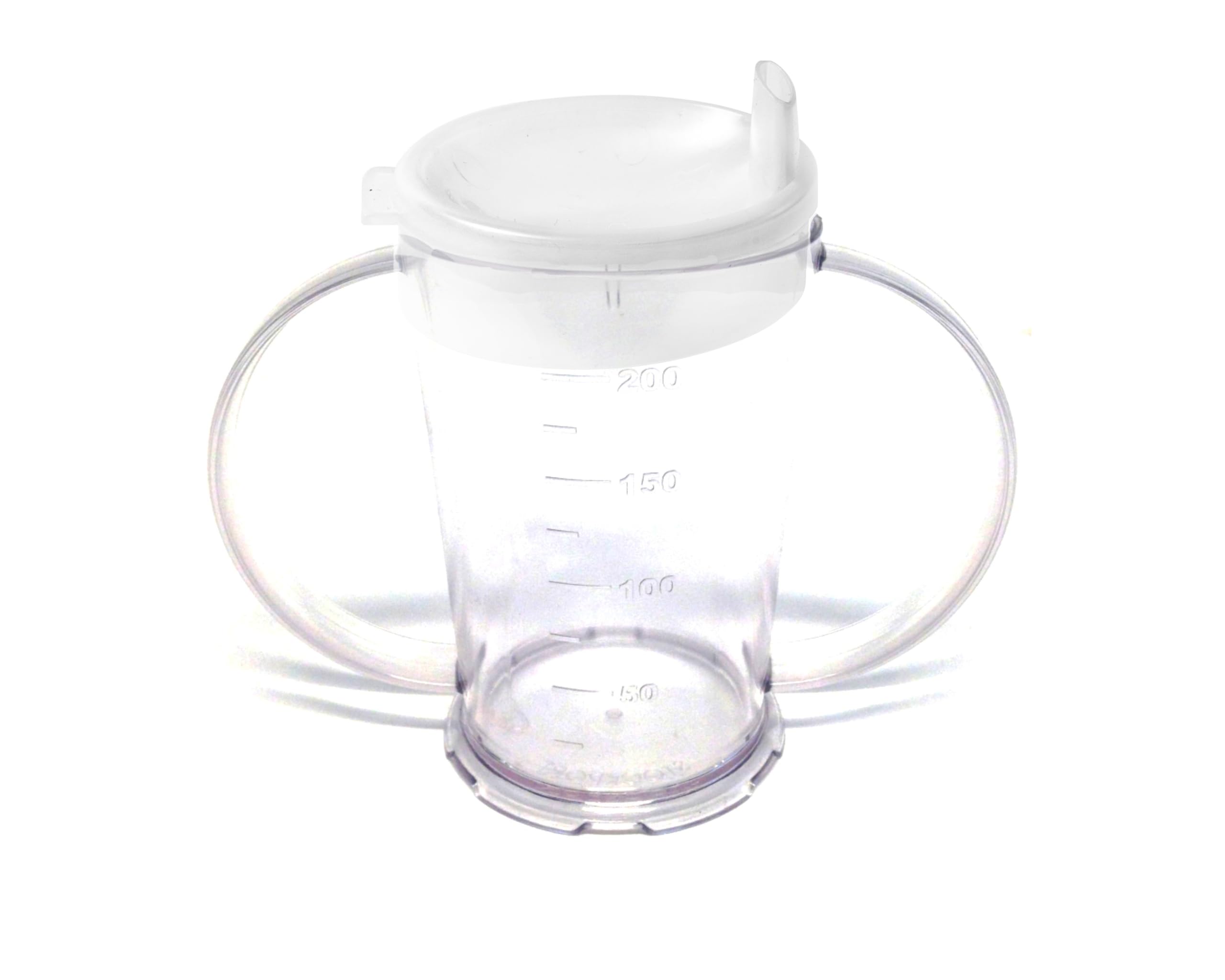Harfield Clear 2-Handled Beaker & Wide Spout Reusable Virtually Unbreakable Polycarbonate Plastic