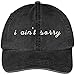 Trendy Apparel Shop I ain't Sorry Embroidered Washed Cotton Adjustable Cap - BLACK