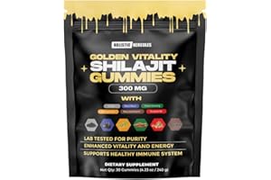 Holistic Hercules Himalayan Gold Shilajit Gummies with Ashwagandha Black Maca Tongkat Ali Panax Ginseng Mucuna | 100% Natural Organic | Vegan Non-GMO Sugar-Free (30)