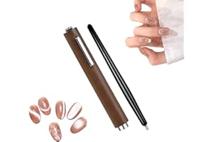 BRAVIKERLY 3 in 1 Wooden Handle Cat Eye Magnet for Nails, 3D Cat Eye Gel Nail Polish Magnet with Magnetic Pen, Multifunctional Nail Magnets for Nail Art, Magnetic Gel Nail Polish for DIY Salon, Studio or Home