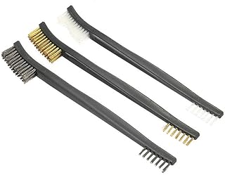 3 Double End Reinigungsbürste Set Messing Stahl Nylon Draht-Pinsel-Set