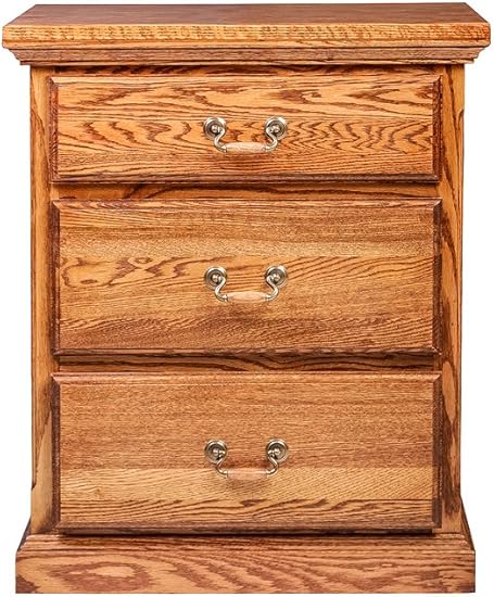 Amazon Com Forest Designs Traditional Three Drawer Nightstand 25w X 30h X 18d Golden Oak Furniture Decor