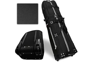 CaddyDaddy First Class Military Grade Ballistic Nylon Travel Cover with EVA Dense Foam Top Padding 2 Year Full Replacement Coverage Self Standing Base XL Wheels Case for Transporting Clubs on Airlines