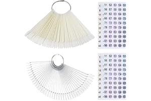 Beuniar Nail Swatch Sticks with Ring for Nail Polish Color Display Board Art Supplies Practice Samples with Number Stickers (50pcs natural and 50pcs clear)