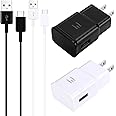 USB C Charger,Fast Charger Samsung with USB Type C Cable 6.6ft for Samsung Galaxy S8/S9/S10/S10 Plus/S10E/ S20/S20 Plus/S21/S21 Ultra/S22/S22 Plus/S22 Ultra/S25/Note 8/9/10/20 (2 Pack,Black&White)