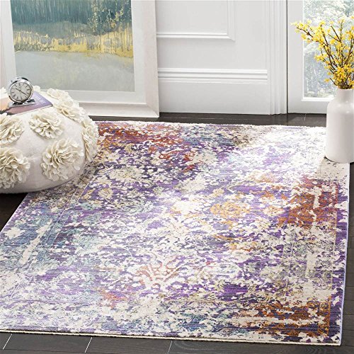 Safavieh Sutton Collection SUT403F Lavender and Ivory Runner (3' x 12')