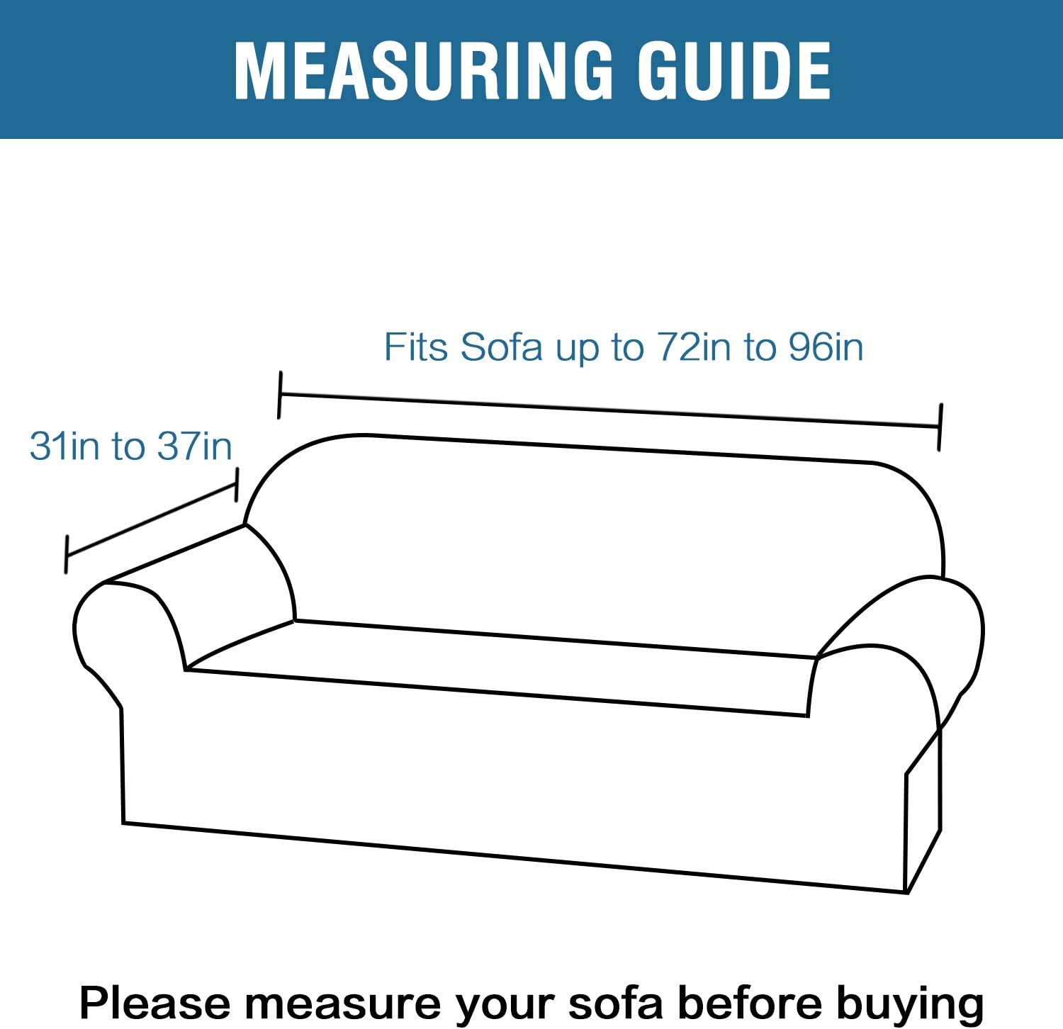 H.VERSAILTEX Stretch Sofa Covers Couch Cover Furniture Protector Feature High Spandex Textured Sofa Slipcover Small Checks Jacquard Lounge Cover for 3 Cushion Sofa (72"-96" Wide: Chocolate): Home & Kitchen